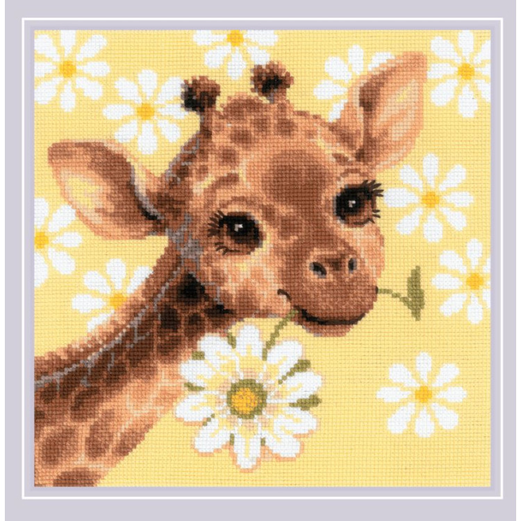 Kreuzstich-Set "Panel/Kissen kleine Giraffe" 30 x 30 cm SR2318