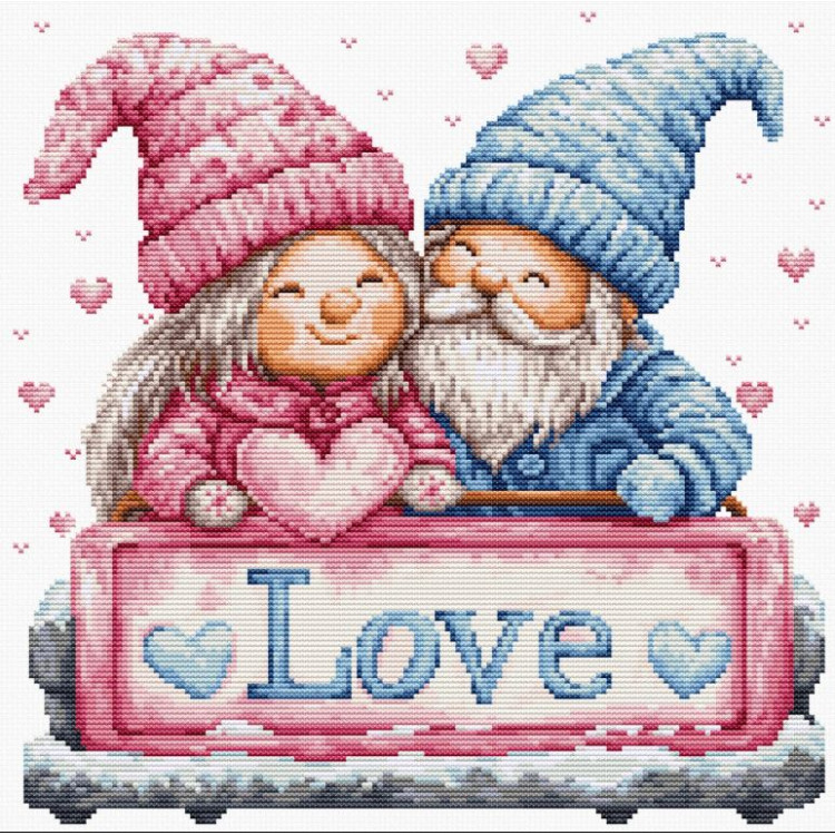 Cross Stitch Kit "Winter love" 25 x 25 cm SB1443