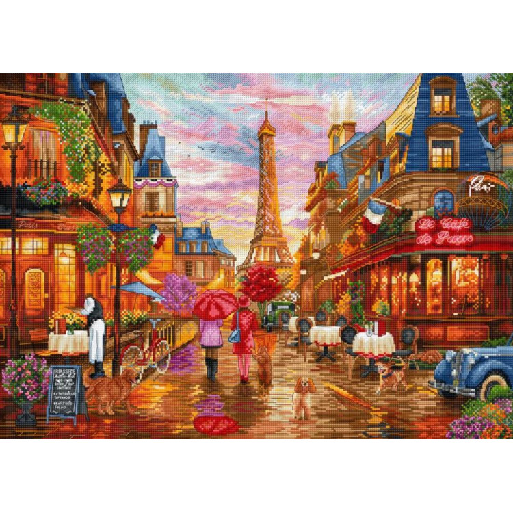 Набор для вышивания крестиком "После дождя, Париж" 42x30 см SLETIL9975