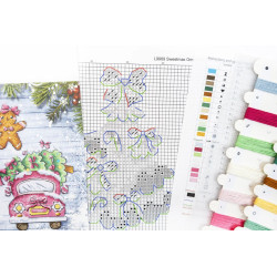 Набор для вышивания крестиком "Рождественские украшения" 9 см (6 шт.) SLETIL9969