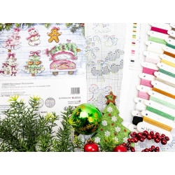 Набор для вышивания крестиком "Рождественские украшения" 9 см (6 шт.) SLETIL9969