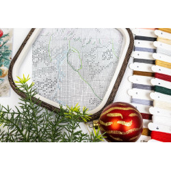 Kryželiu siuvinėjimo rinkinys "Kalėdiniai miegeliai" 24x24 cm SLETIL9966