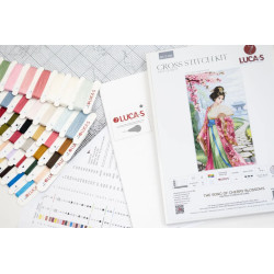 Siuvinėjimo kryželiu rinkinys "Sodinamų vyšnių žiedų daina" 25,5 x 46 cm SBU5105