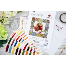 Kryželiu siuvinėjimo rinkinys "Granato mozaikos širdis" 25.5 x 25.5 cm SB7058