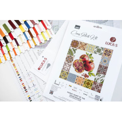 Kryželiu siuvinėjimo rinkinys "Granato mozaikos širdis" 25.5 x 25.5 cm SB7058