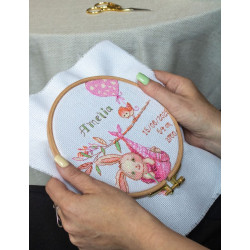 Cross Stitch Kit "Girl Birth Sampler" 20x20 cm SRA1029