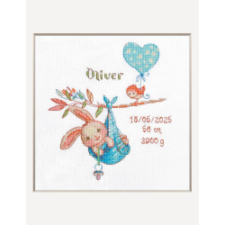 Набор для вышивания крестиком "Метрика рождения мальчика" 20x20 cm SRA1028