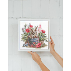 Cross Stitch Kit "Blooming Bunny" 20x20 cm SRA1030