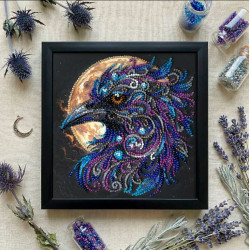 Mini karoliukų siuvinėjimo rinkinys "Gintarinis žvilgsnis" 15x15 cm AAM-270