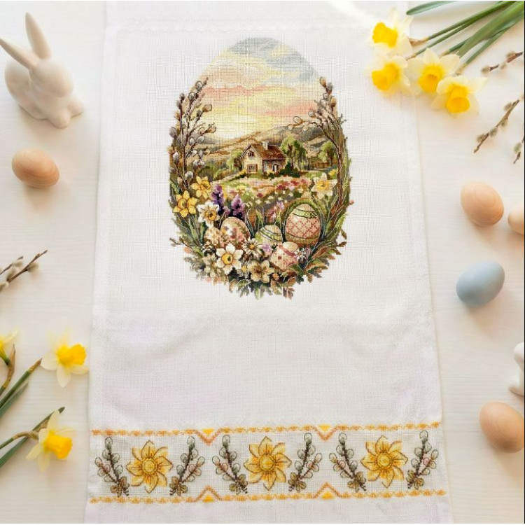 Siuvinėjimo kryželiu rinkinys "Rushnyk «Blooming Easter Egg»" 95х33 cm AAHE-005