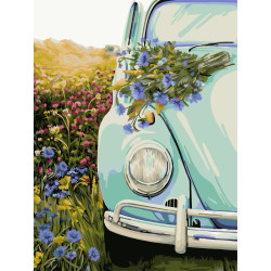 Painting by numbers kit. E011 Retro Beetle 40*50