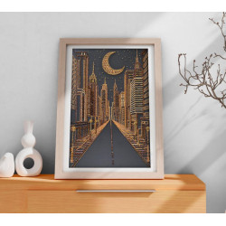 Pagrindinis karoliukų siuvinėjimo rinkinys "Miesto sapnai" 23x34 cm AAB-971