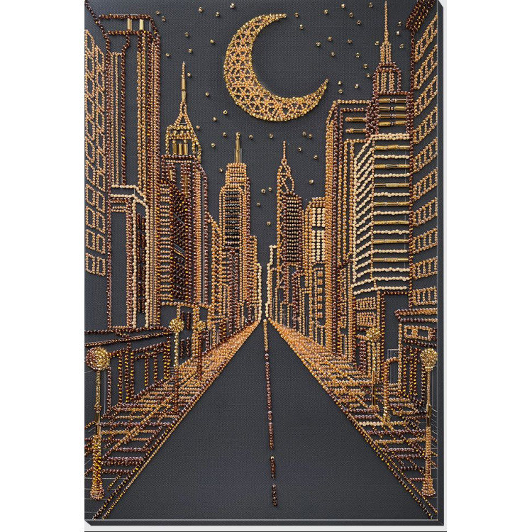 Pagrindinis karoliukų siuvinėjimo rinkinys "Miesto sapnai" 23x34 cm AAB-971