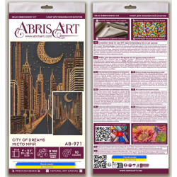 Pagrindinis karoliukų siuvinėjimo rinkinys "Miesto sapnai" 23x34 cm AAB-971