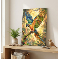 Pagrindinis karoliukų siuvinėjimo rinkinys "Spalvinga papūga" 26x39 cm AAB-970