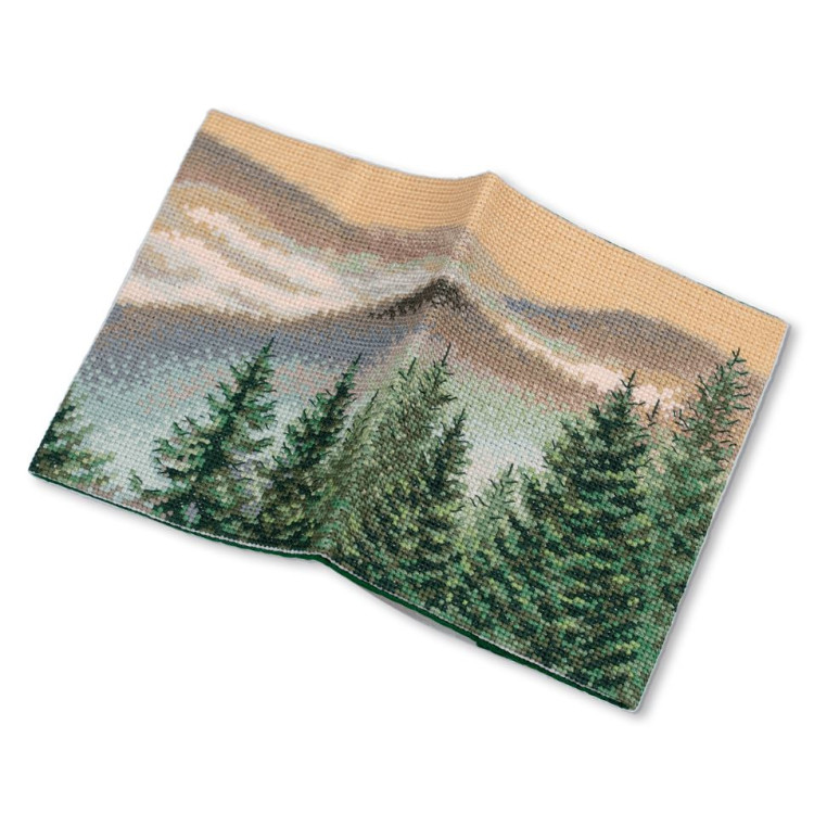 Cross stitch kit "Passport Cover. Mountains" 20 x 13.5 cm POP-7395
