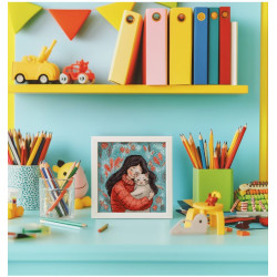 Cross stitch kit KLART "A girl with a cat" 12 x 13 cm KL8-559