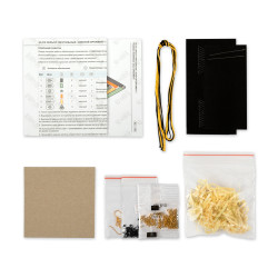 Mini Bead embroidery kit KLART "Triangular earrings with gold ornamentation" 3.5 x 4 cm KL10-510