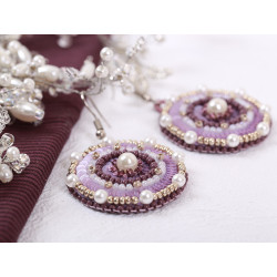 Mini-Perlenstickset KLART "Runde Ohrringe mit violettem Design." 3.5 x 4 cm KL10-502