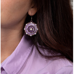Mini-Perlenstickset KLART "Runde Ohrringe mit violettem Design." 3.5 x 4 cm KL10-502
