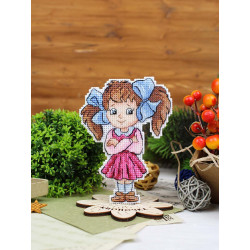 Набор для вышивания крестом "Милая девочка" 12x9 см SR-1307