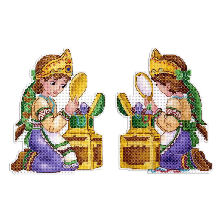 Cross stitch kit "The Girl and the Mirror" 16x12 cm SR-1185