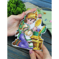 Cross stitch kit "The Girl and the Mirror" 16x12 cm SR-1185