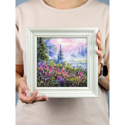 Cross stitch kit "Foggy morning" 16x16 cm SNV-976