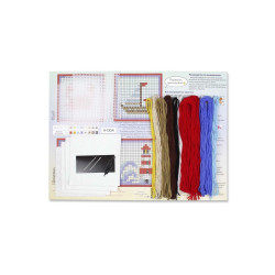 Cross stitch kit "The sea is calling. Set of 4." 10.6x10.6 cm SN-004