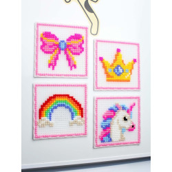 Cross stitch kit "Princess set. Set of 4." 10.6x10.6 cm SN-003