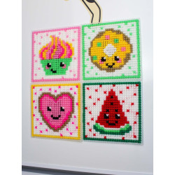 Cross stitch kit "Fun Sweets. Set of 4." 10.6x10.6 cm SN-001