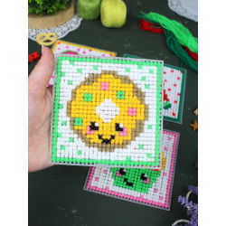 Cross stitch kit "Fun Sweets. Set of 4." 10.6x10.6 cm SN-001