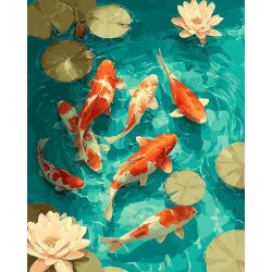 Diamond Painting kit with subframe "Koi Carps" 30x40 cm VA927