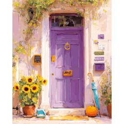 Diamond Painting kit with subframe "Purple door" 30x40 cm VA928