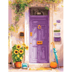 Diamond Painting kit with subframe "Purple door" 30x40 cm VA928