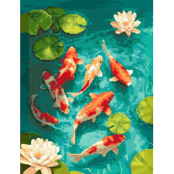 Diamond Painting kit with subframe "Koi Carps" 30x40 cm VA927