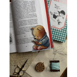 Cross stitch kit "Bookmark. Teddy Bear" 7х9 cm SANZ-74