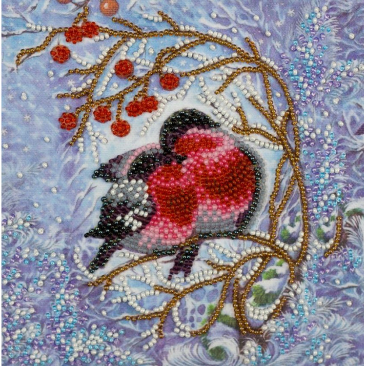 Mini Bead embroidery kit "Warmth together" 15x15 cm AAM-183