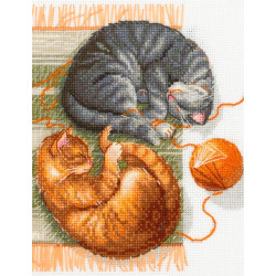 Cross Stitch Kit "Cats and Threads" 20x20 cm SRA1035