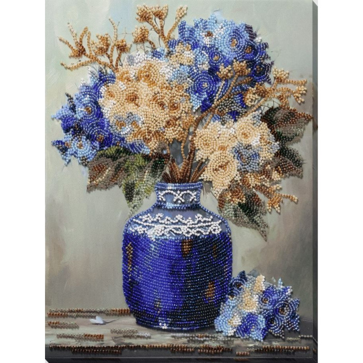Main Bead Embroidery Kit "Hydrangeas in Pocelain" 22x29 cm AAB-975