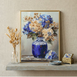 Main Bead Embroidery Kit "Hydrangeas in Pocelain" 22x29 cm AAB-975