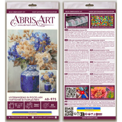 Main Bead Embroidery Kit "Hydrangeas in Pocelain" 22x29 cm AAB-975