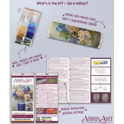 Main Bead Embroidery Kit "Hydrangeas in Pocelain" 22x29 cm AAB-975