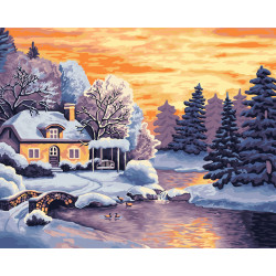 Картина по номерам Wizardi Зимний пейзаж 40x50 см A073