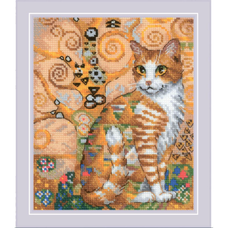 Cross Stitch Kit "Golden Cat" 15x18 cm SR2319