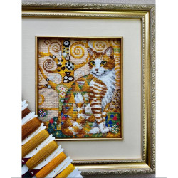 Cross Stitch Kit "Golden Cat" 15x18 cm SR2319