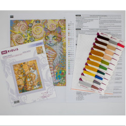 Cross Stitch Kit "Golden Cat" 15x18 cm SR2319
