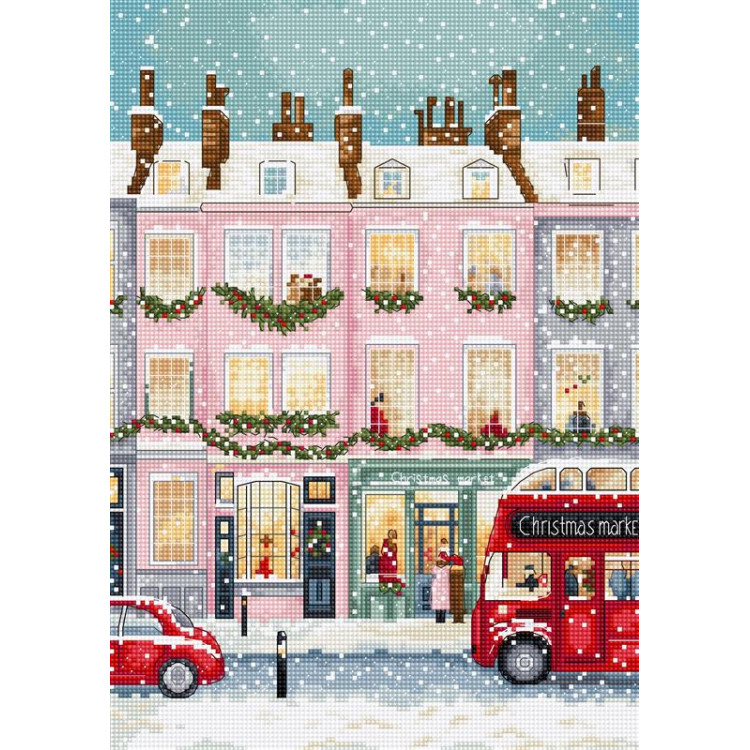 Cross stitch kit "London Winter" 19x27 cm SLETIL9983