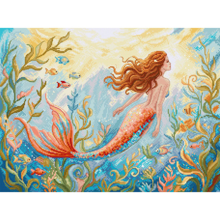 Cross stitch kit "Mermaid Dreams" 36 x 27 cm SLETIL9981