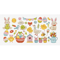 Cross stitch kit "Easter Sampler" 40 x 19 cm SLETIL9980